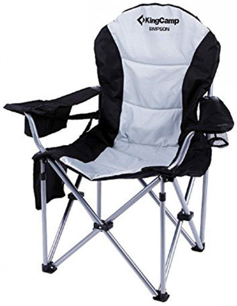 

Раскладное кресло KingCamp Deluxe Hard Arms Chair Black Mid Grey