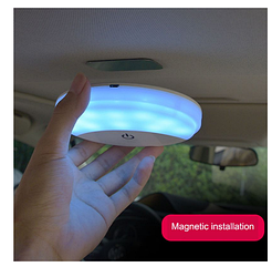 Сенсорний Плафон Світильник для салону авто + магнітне кріплення, колір світіння білий + блакитний + USB зарядка