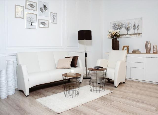 Комплект мягкой мебели Синди 3-местный диван+кресло белый