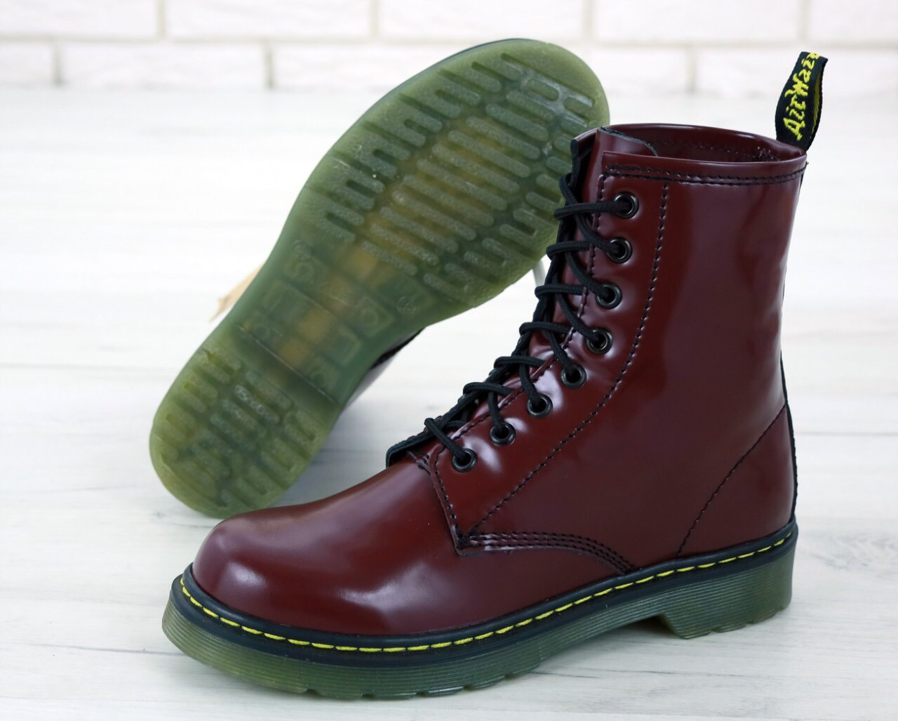 

Ботинки женские осенние кожаные Dr. Martens "Бордовые" р. 36 - 40, Бордовый