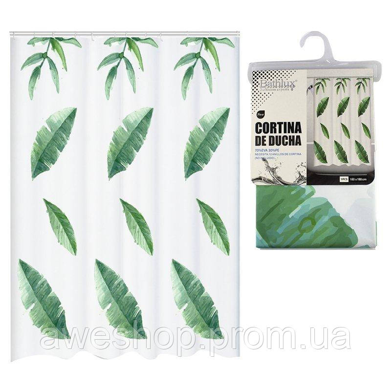 

Штора в ванную Bathlux Green Leaves 60527 SKL11-132638, Зелёный