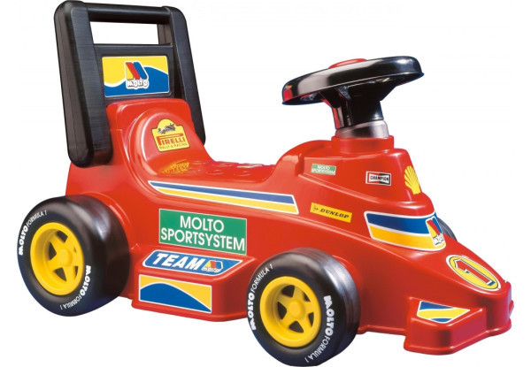 Детская машинка каталка Полесье Формула 1 красная с музыкальным сопровождением и защитной спинкой
