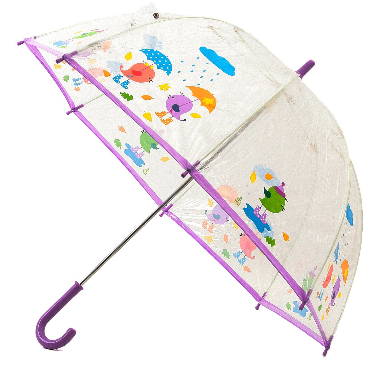 Прозрачный детский зонт Zest. Расцветка Птички