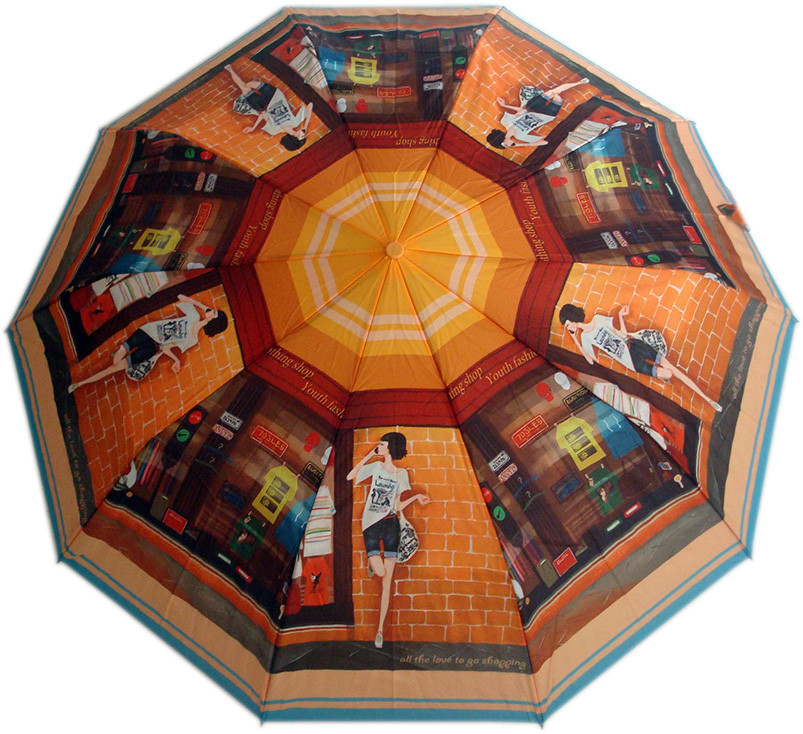 Зонт ZEST, полуавтомат серия 10 спиц, расцветка Шоппинг