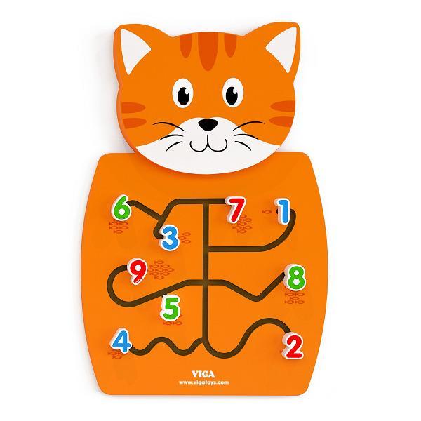 

Настенная игрушка Viga Toys "Кот с цифрами" (50676), Оранжевый