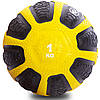 Мяч медицинский медбол Zelart Medicine Ball FI-0898-1 1кг (резина, d-19см, черный-желтый)