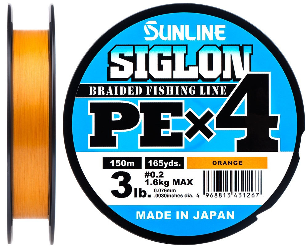 

Шнур Sunline Siglon PE х4 300 м Оранжевый #1,7/0,223 мм 13 кг/30 lb