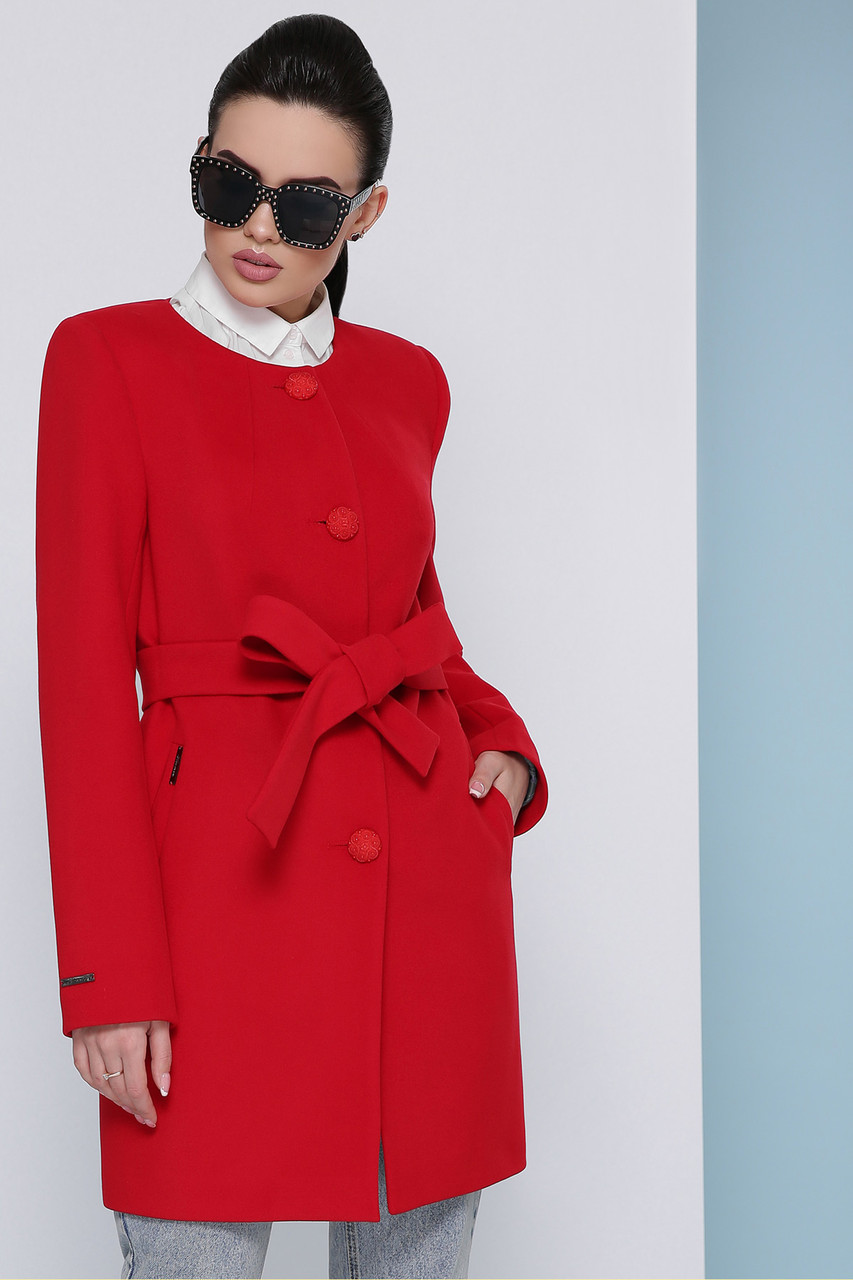 Червоне кашемірове пальто