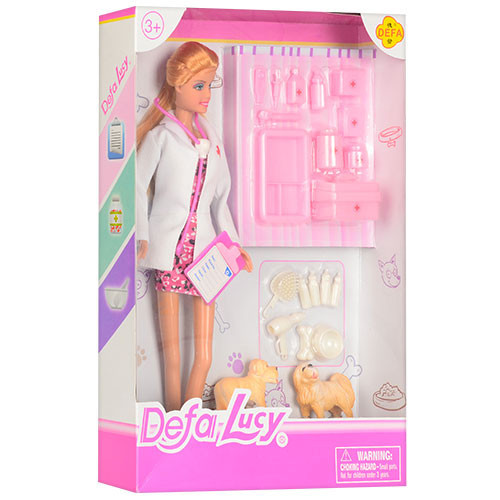 

Игрушка для девочки Кукла DEFA Доктор (8346A) (в наборе питомец, аксессуары для игры)