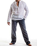 Моднява кольорова чоловіча сорочка та брюки з льону 100% . Завжди є великі розміри 42-74+ плюс сайз, фото 7
