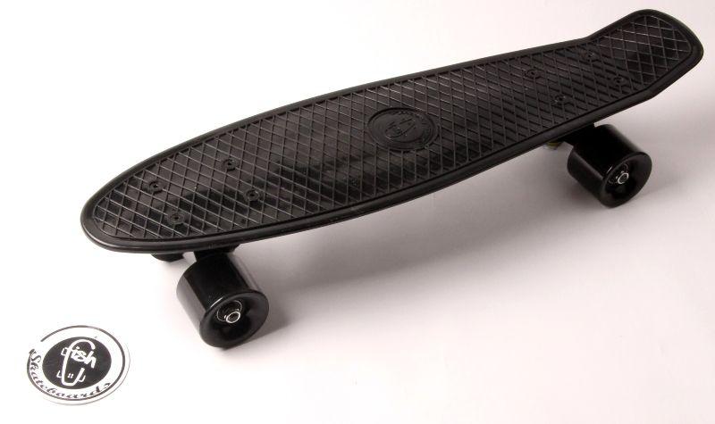 

Penny Board "Fish" Черный цвет. Матовые колеса, Black