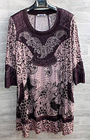 Туника-платье женская полубатальная шифоновая, размеры 50-60 "LIDA" купить недорого от прямого поставщика