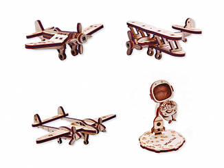 Набір міні-3D пазлів №1 Міні літак літак корсар Літак Лайтінг Дерев'яний 3D пазл Wood Trick