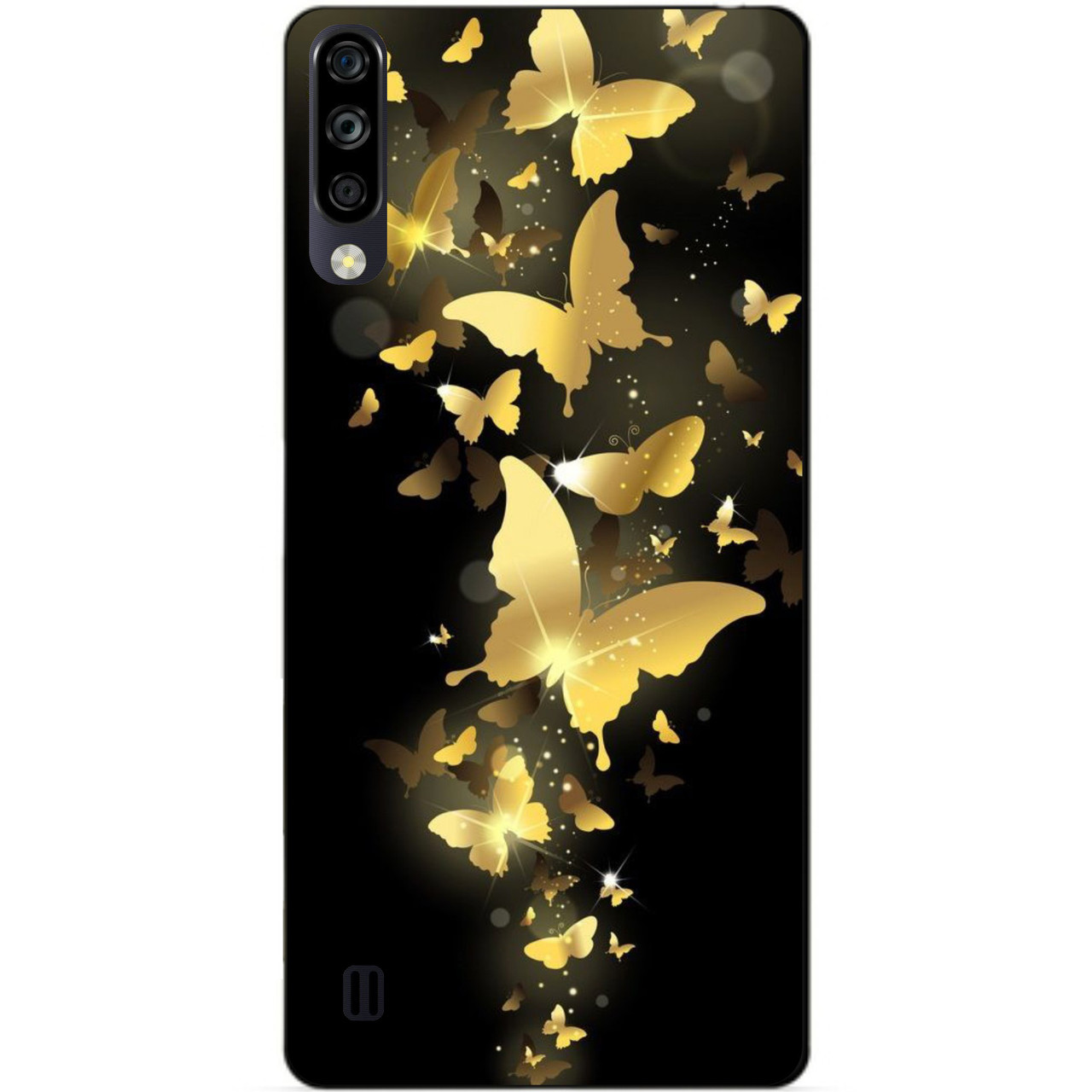 

Силиконовый чехол бампер для ZTE Blade A7 2020 с рисунком Золотые бабочки, Разные цвета