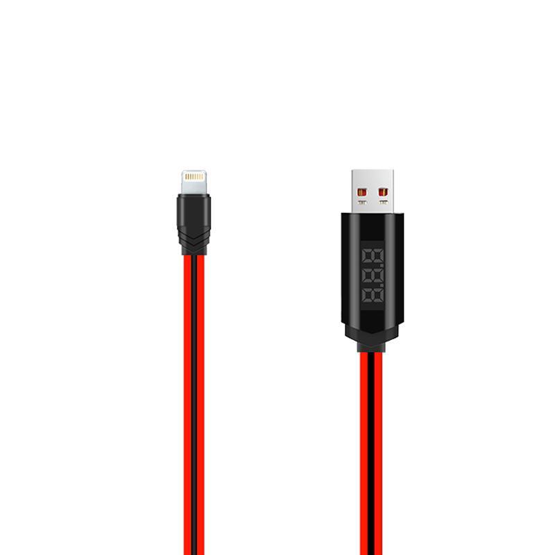 

Кабель USB для зарядки Hoco U29 LED Dislayed Timing Lightning для iPhone Red 1.2m