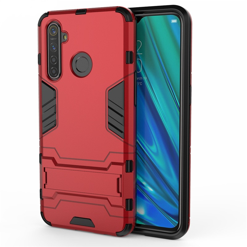 

PC + TPU чехол Metal armor для Realme Q (7 цветов) красный