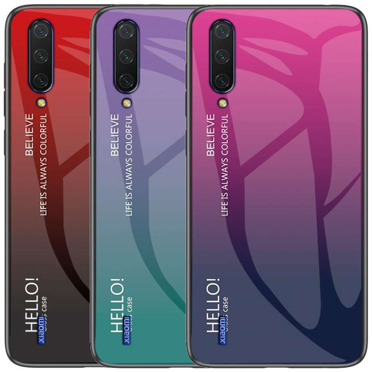 

TPU+Glass чехол Gradient HELLO для Xiaomi Mi 9 Lite