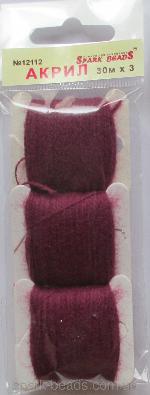Акриловая нить для вышивки 12112. Цвет дикая слива