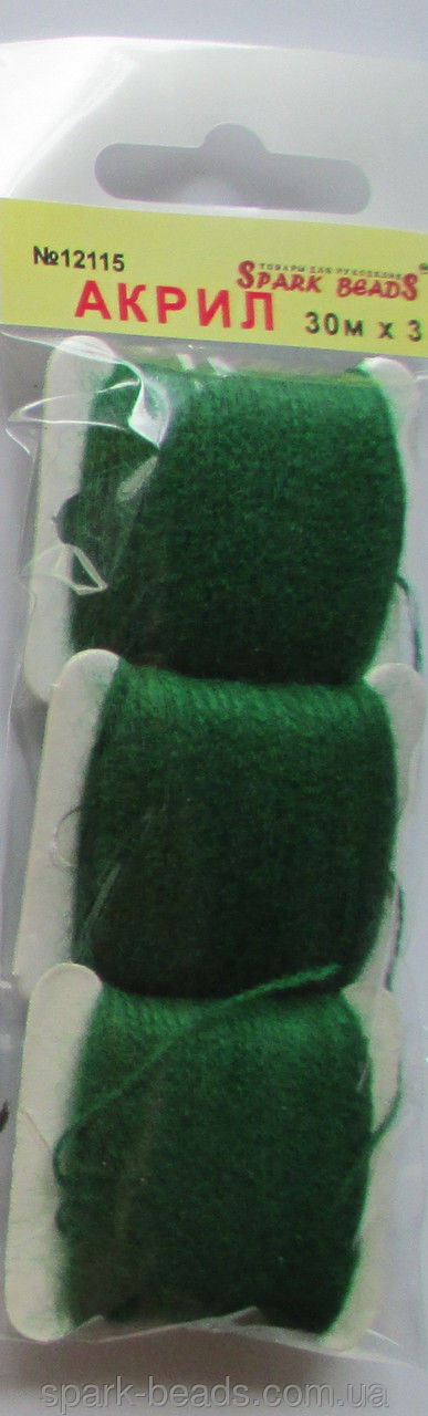 Акриловая нить для вышивки 12115. Цвет весенняя зелень