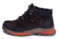 Мужские зимние кожаные ботинки ZG Brown Nubuk Style