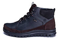Мужские зимние кожаные ботинки ZG Black Flotar Style