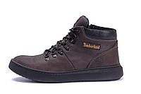 Мужские зимние кожаные ботинки Timderlend Zaragoza Brown (реплика)