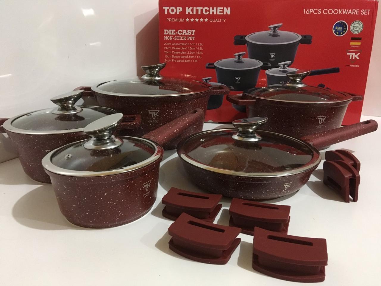 

Набор посуды 16 предметов TOP KITCHEN TK0023 Red, Красный