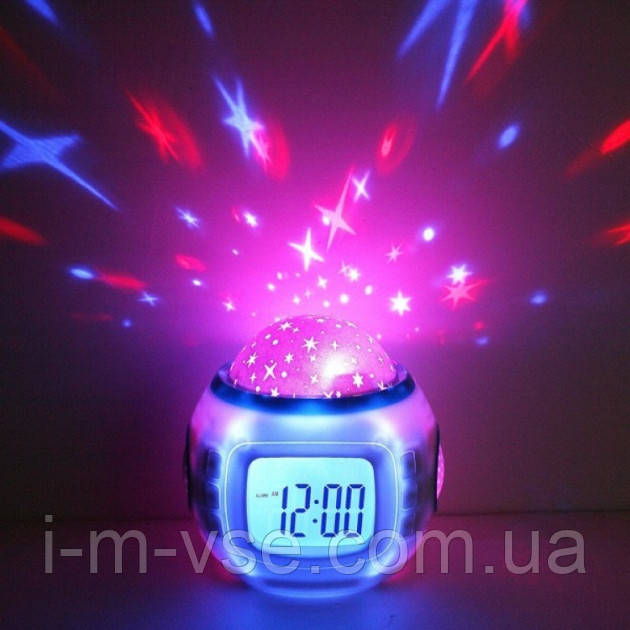 

Музыкальные Электронные часы-проектор звездного неба ночник 1038