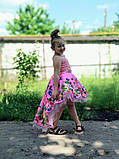 Подовжене плаття дитяче з шикарним шлейфом, фото 5
