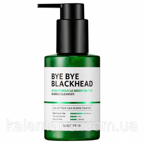 

Кислородная маска пенка SOME BY MI Bye Bye Blackhead 30 Days Miracle Green Tea Tox Bubble Cleanser 120 г