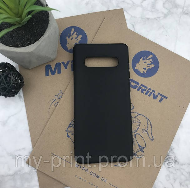 

Чехол силиконовый для Samsung S10 Plus черный (5017)