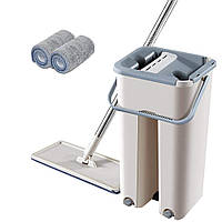 Швабра лентяйка с ведром и автоматическим отжимом - комплект для уборки Триумф Flat Mop Self Wash