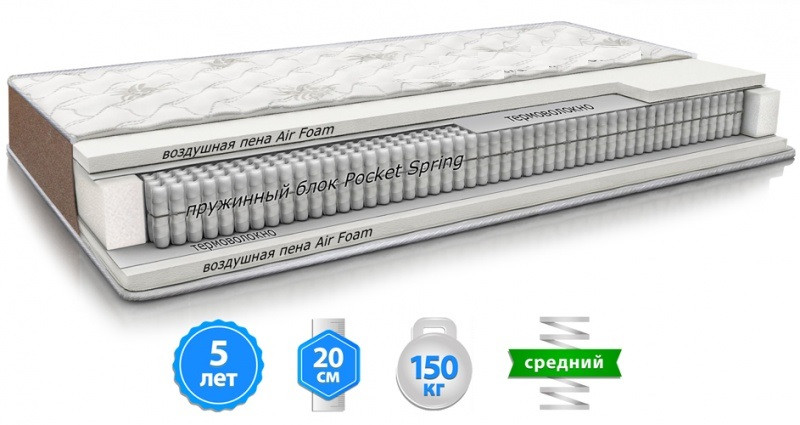 

Ортопедический матрас Латте. ТМ Матролюкс 120х190