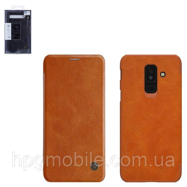 

Чехол для Samsung Galaxy A6 Plus A605 (2018) - Nillkin Qin leather case, книжка, PU кожа Коричневый