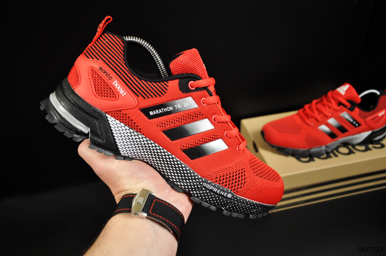 

Кроссовки мужские Adidas Marathon TR 26 красные, АдиДас Марафон, дышащий материал, прошиты. Код KR-20750 мужской, 43