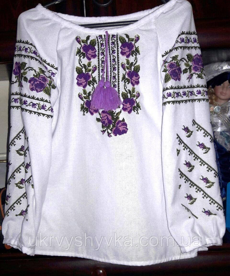 Коломийська вишиванка "Трояндочки" фіолетові: жіночі вишиванки, чоловічі  вишиті сорочки, вишиванки парами, вишиті костюми, дитячі вишиванки