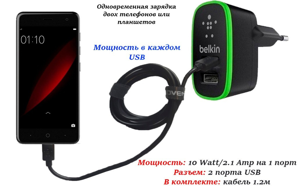 

Сетевое зарядное устройство для DOOGEE X70, Черный