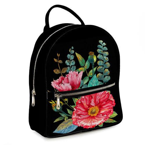 Городской женский рюкзак Цветы (ERK_17A006_BL)