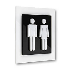 Табличка для туалета - Акрил 3D цифры - "Simple" Design