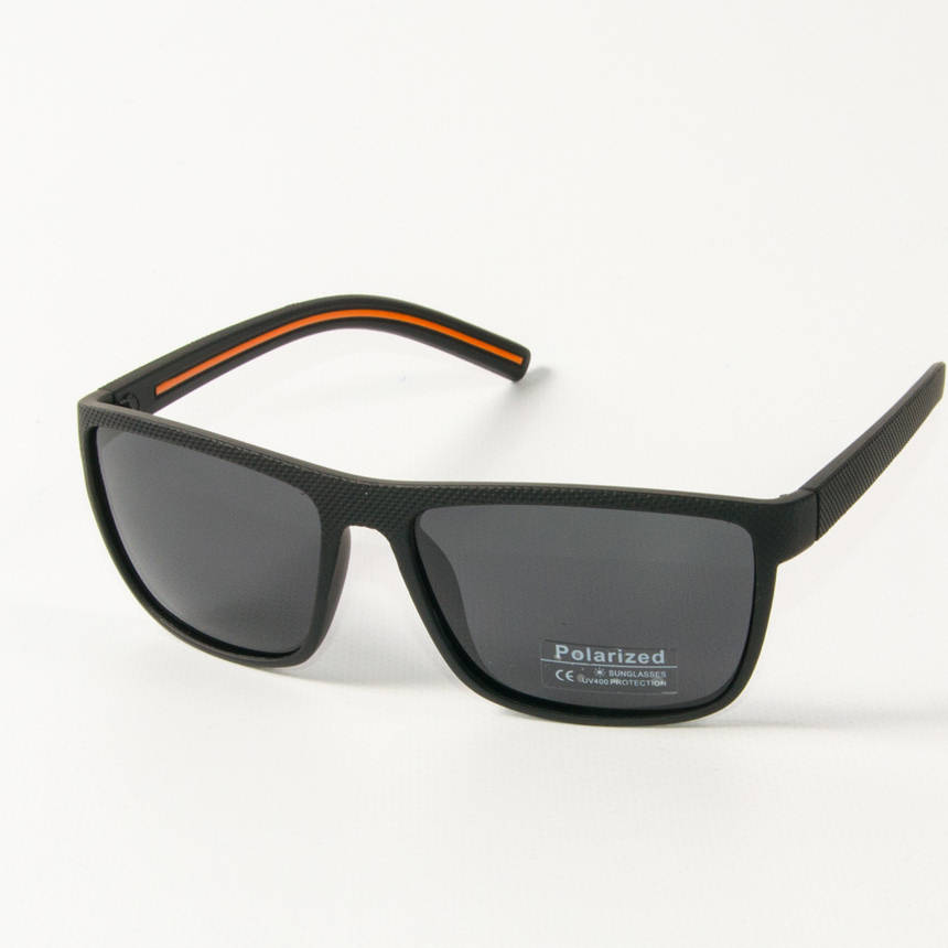 Поляризационные  спортивные мужские солнцезащитные  очки  (арт. P76050/4) черно-оранжевые, фото 2