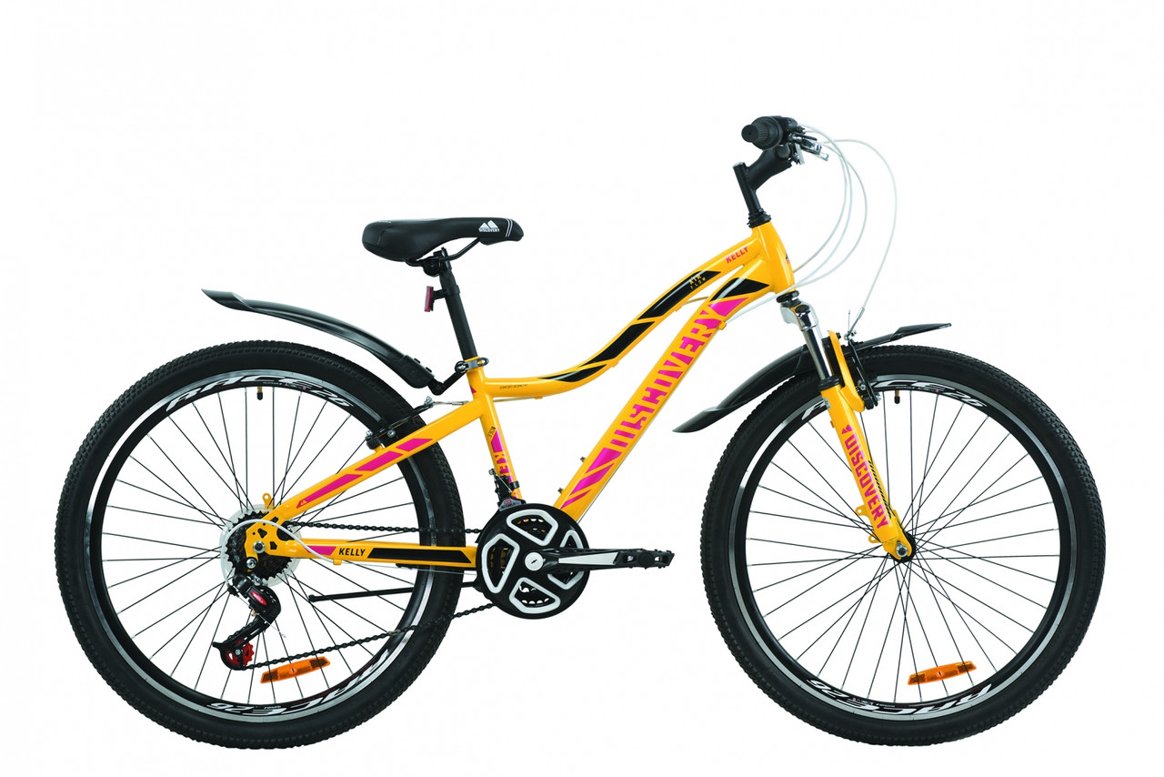 

Горные велосипед 26" Discovery KELLY 2020 (желто-сиреневый с черным)