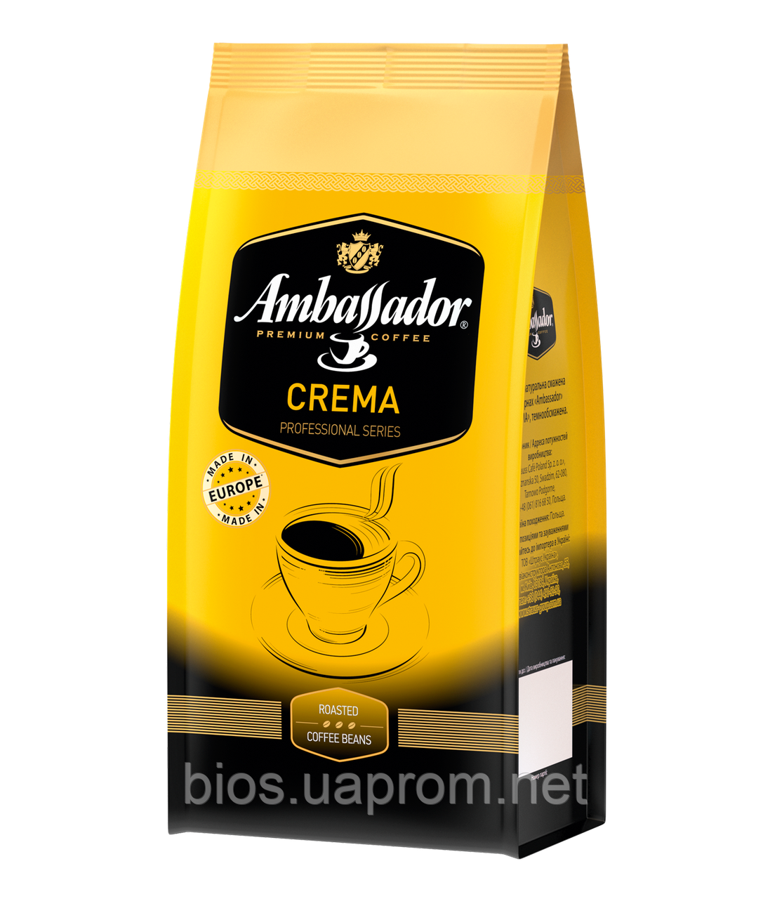 

Кофе в зернах 1000г*6, пакет, "Crema", AMBASSADOR (PL)