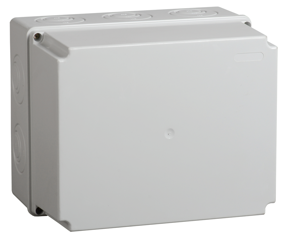 

Коробка распаячная КМ41273 для открытой проводка 240х195х165мм IP44 (RAL7035, кабельные вводы 5шт), ИЕК [UKO10-240-195-165-K41-44]
