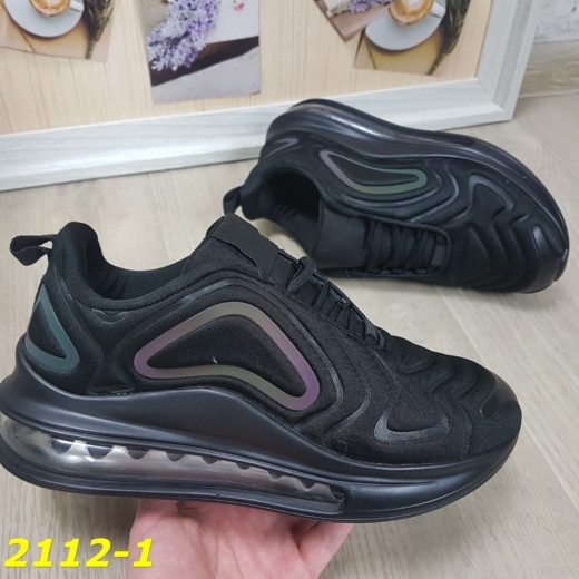 

Женские текстильные кроссовки в стиле найк Nike Air Max 720 черные, Черный