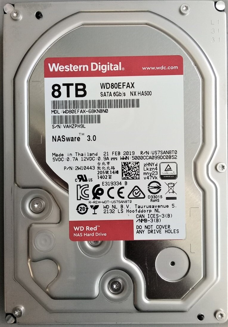 Жесткий диск HDD 8TB 5400rpm 256MB SATA III 3.5 WD Red WD80EFAX