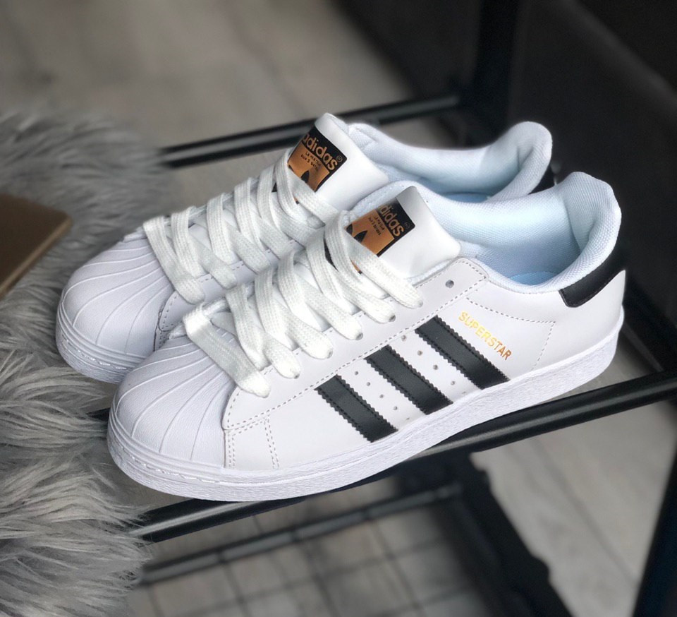 

Adidas Superstar white black Мужские кроссовки Адидас Суперстар бело-черные 44, Белый