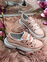 Женские стильные кожаные кроссовки Armando model- A1, розовые