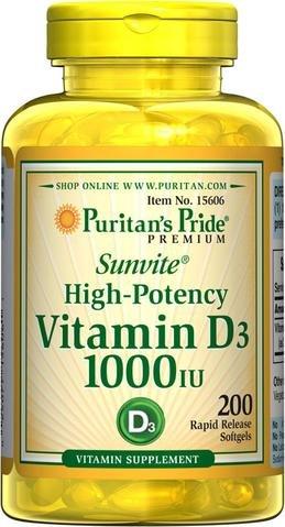 

Витамины Vitamin D3 1000 IU (200 капс.) Puritan's Pride