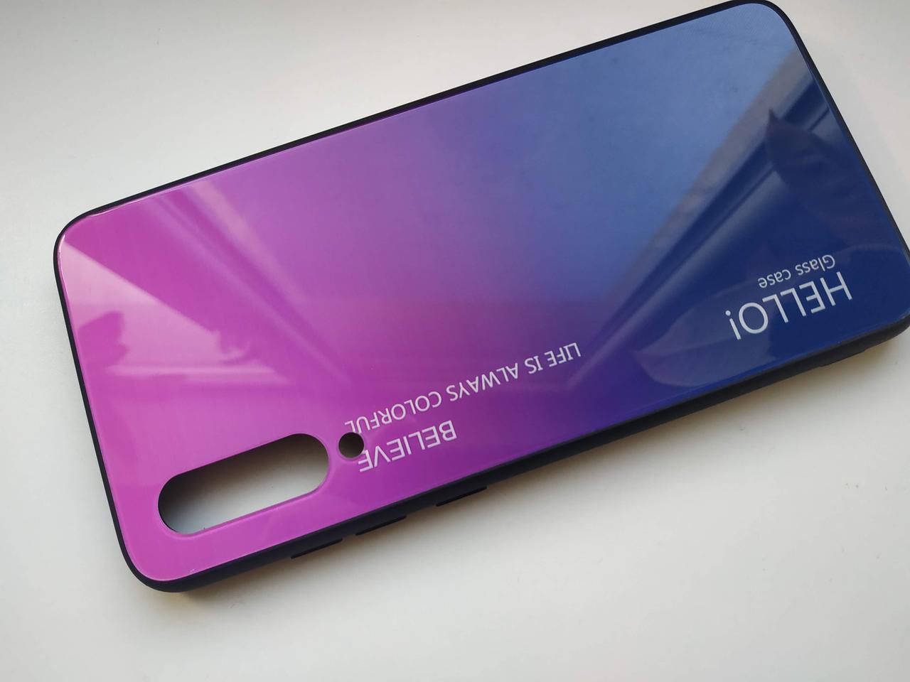 

Чехол градиент стеклянный для Xiaomi Mi 9, Фиолетовый