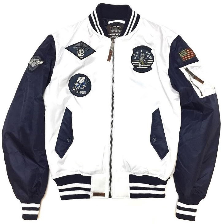 

Бомбер Top Gun MA-1 Color Block Bomber Jacket (бело-синий)